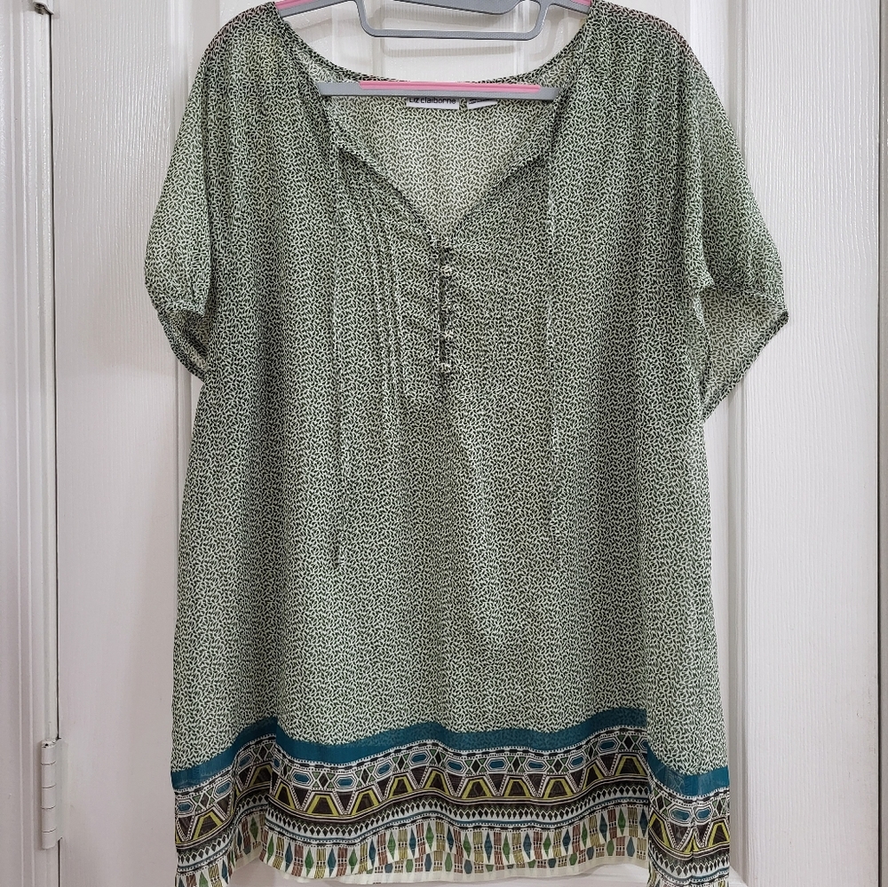 Liz Claiborne XL sheer chiffon blouse